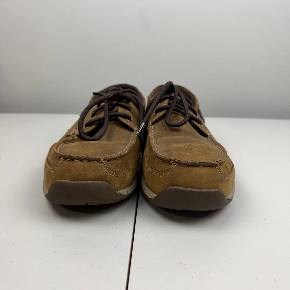 Rockport Works RK6736‎ Men's 10.5 M Brown Leather EH Steel Toe Boat Shoes